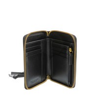 THE BRIDGE DOMITILLA Medium leather zip around wallet Black Gold - Women’s Wallets - 2