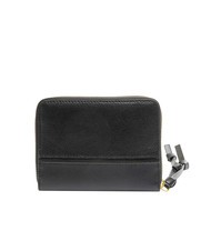 THE BRIDGE DOMITILLA Medium leather zip around wallet Black Gold - Women’s Wallets - 3