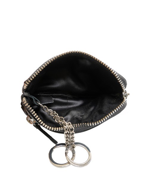 EMBOSSED LOGO Leather key case 2 rings black - Key holders