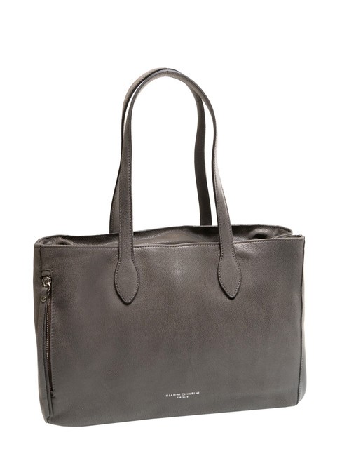 TWIN Leather shopping bag Hazelnut - Women’s Bags