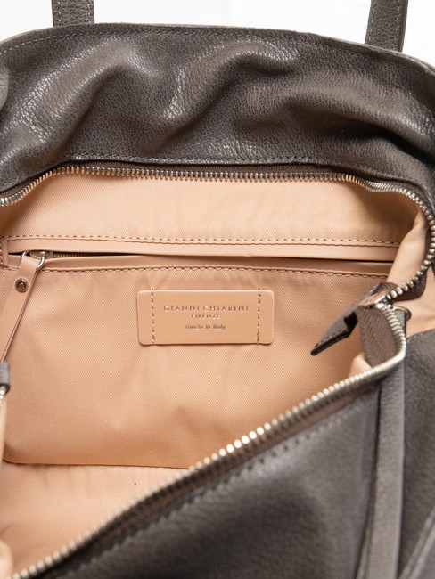 TWIN Leather shopping bag Hazelnut - Women’s Bags