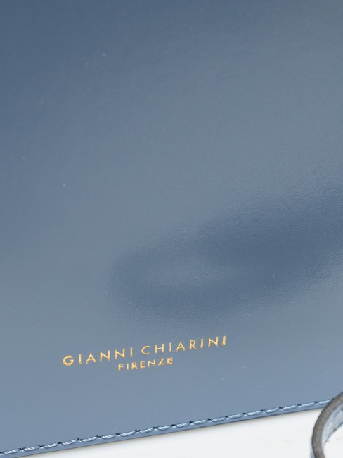 LOGO PRINT Brushed leather shoulder bag ming blue - Women’s Bags