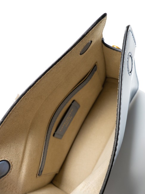 LOGO PRINT Brushed leather shoulder bag ming blue - Women’s Bags