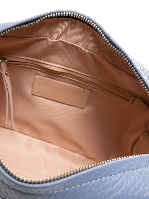 LOGO PRINT Hammered leather camera case bag ming blue - Women’s Bags