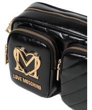LOVE MOSCHINO CITY POCKETS Quilted shoulder bag Black - Women’s Bags - 3