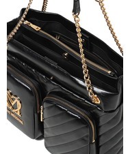 LOVE MOSCHINO CITY POCKETS Quilted shopping bag Black - Women’s Bags - 3