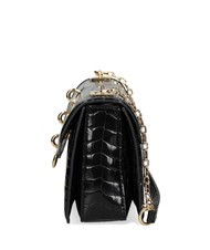 LOVE MOSCHINO CHAIN CROCO Printed shoulder bag Black - Women’s Bags - 3