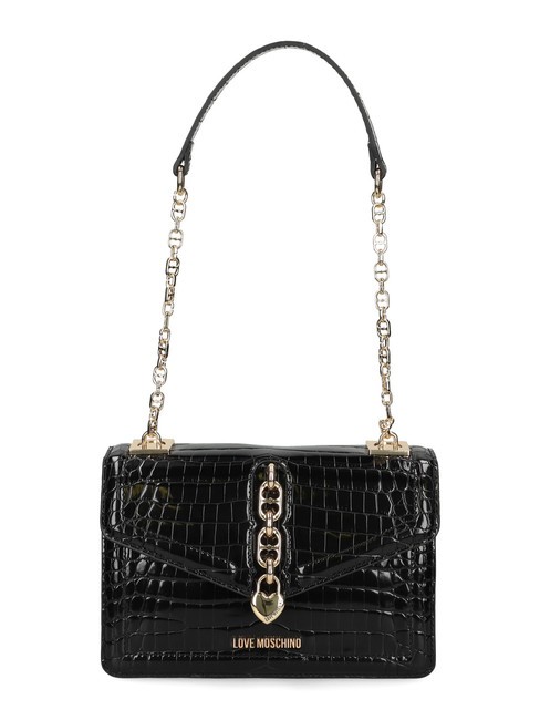 CHAIN CROCO Printed shoulder bag Black - Women’s Bags