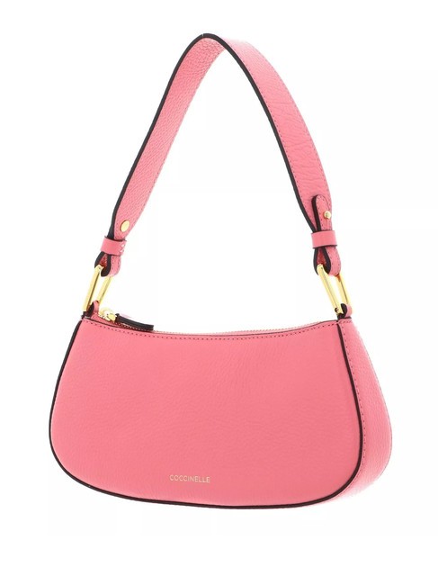 MERVEILLE Shoulder bag in textured leather hyper pink - Women’s Bags
