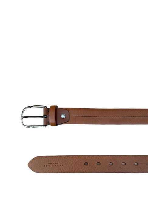 BRUNELLESCHI Leather belt Brown / Ruthenium - Belts