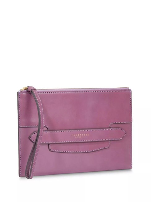 LUCREZIA Leather clutch bag mauve with gold - Women’s Bags