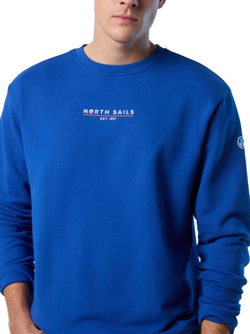 BASIC Cotton sweatshirt with logo lettering surf blue - Sweatshirts