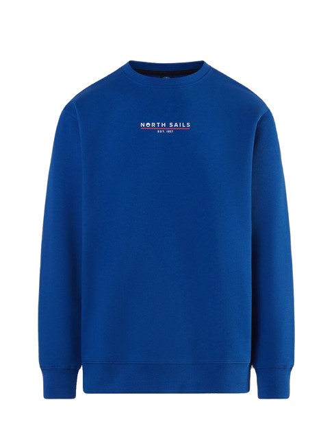 BASIC Cotton sweatshirt with logo lettering surf blue - Sweatshirts