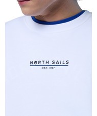 NORTH SAILS BASIC Cotton sweatshirt with logo lettering white - Sweatshirts - 4