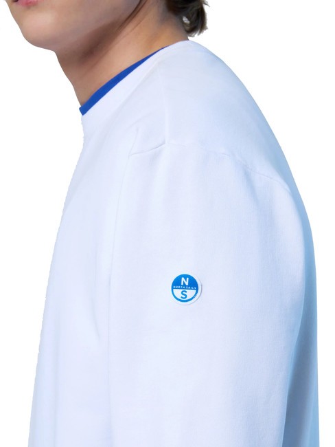 BASIC Cotton sweatshirt with logo lettering white - Sweatshirts