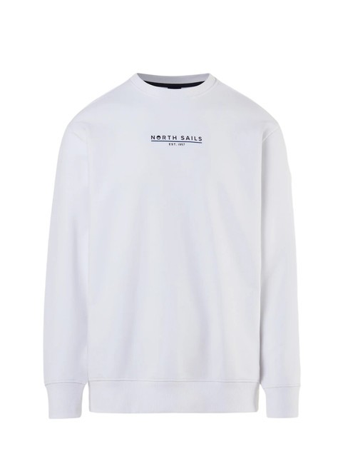 BASIC Cotton sweatshirt with logo lettering white - Sweatshirts
