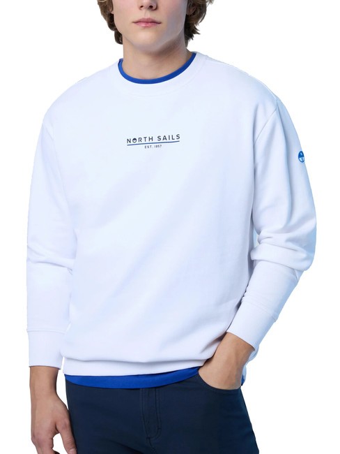 BASIC Cotton sweatshirt with logo lettering white - Sweatshirts