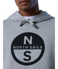 NORTH SAILS BASIC Logo print hoodie gray melange - Sweatshirts - 3