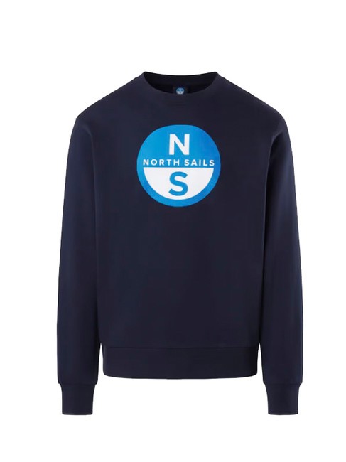 BASIC Crewneck sweatshirt with logo print navy blue - Sweatshirts