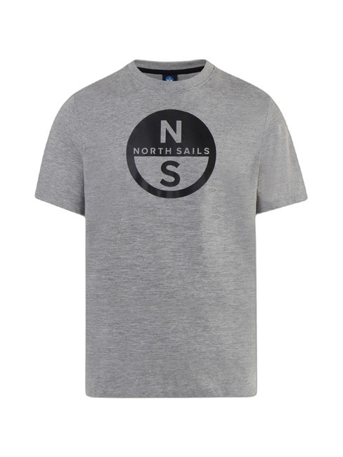 BASIC Cotton T-shirt with logo print gray melange - T-shirt
