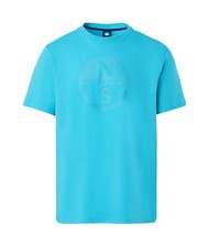 NORTH SAILS BASIC Cotton T-shirt with logo print aquarius - T-shirt - 4