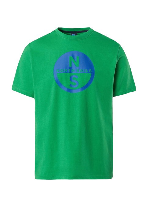 BASIC Cotton T-shirt with logo print green bee - T-shirt