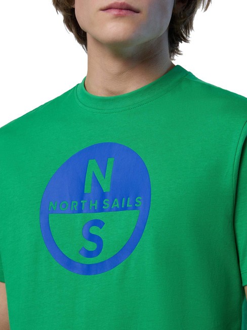 BASIC Cotton T-shirt with logo print green bee - T-shirt