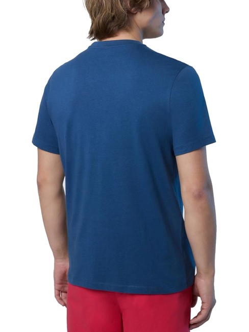 BASIC Cotton T-shirt with logo print dark denim - T-shirt