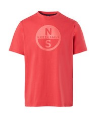 NORTH SAILS BASIC Cotton T-shirt with logo print watermelon - T-shirt - 3