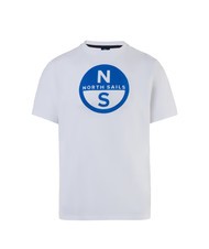 NORTH SAILS BASIC Cotton T-shirt with logo print white - T-shirt - 4