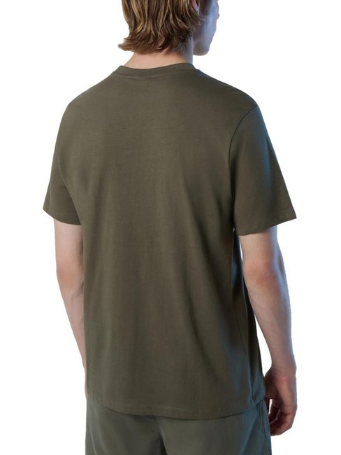 BASIC Cotton T-shirt with logo print dusty olive - T-shirt