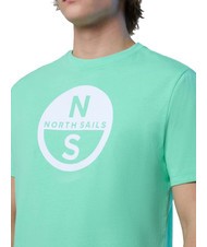 NORTH SAILS BASIC Cotton T-shirt with logo print spring bud - T-shirt - 3
