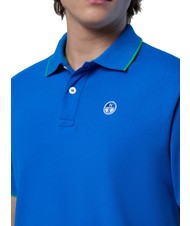 NORTH SAILS COLLAR STRIPED Short-sleeved cotton polo royal - Polo shirt - 4