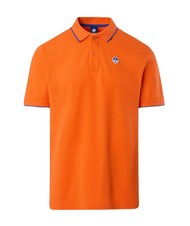 NORTH SAILS COLLAR STRIPED Short-sleeved cotton polo flame orange - Polo shirt - 6