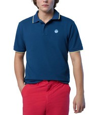 NORTH SAILS COLLAR STRIPED Short-sleeved cotton polo dark denim - Polo shirt - 3