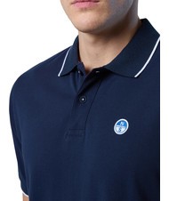 NORTH SAILS COLLAR STRIPED Short-sleeved cotton polo navy blue - Polo shirt - 3
