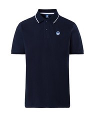 NORTH SAILS COLLAR STRIPED Short-sleeved cotton polo navy blue - Polo shirt - 5