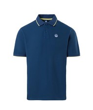 NORTH SAILS COLLAR STRIPED Short-sleeved cotton polo dark denim - Polo shirt - 4