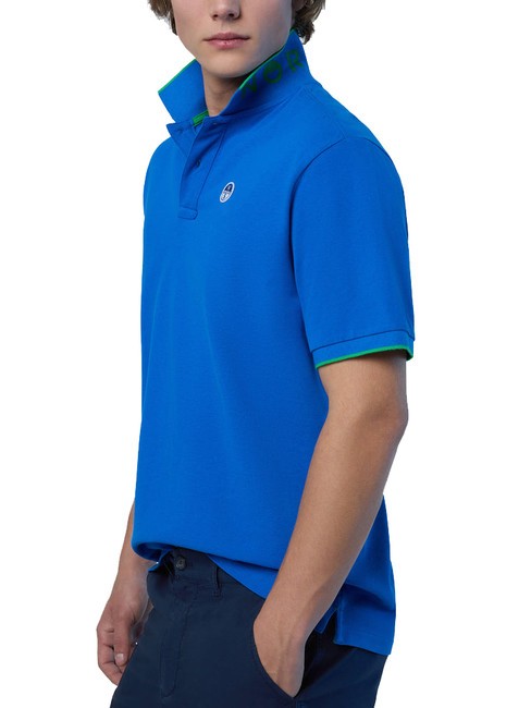 COLLAR STRIPED Short-sleeved cotton polo royal - Polo shirt