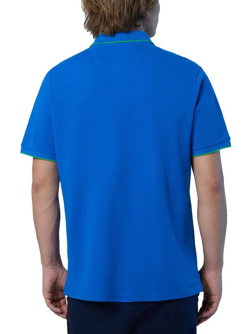 COLLAR STRIPED Short-sleeved cotton polo royal - Polo shirt