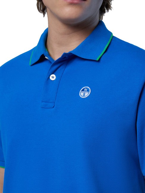 COLLAR STRIPED Short-sleeved cotton polo royal - Polo shirt