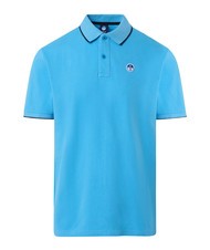 NORTH SAILS COLLAR STRIPED Short-sleeved cotton polo sky blue - Polo shirt - 5