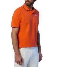 NORTH SAILS COLLAR STRIPED Short-sleeved cotton polo flame orange - Polo shirt - 3