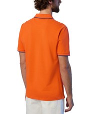 NORTH SAILS COLLAR STRIPED Short-sleeved cotton polo flame orange - Polo shirt - 2