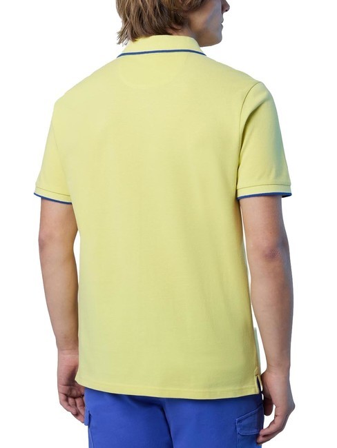 COLLAR STRIPED Short-sleeved cotton polo limelight - Polo shirt