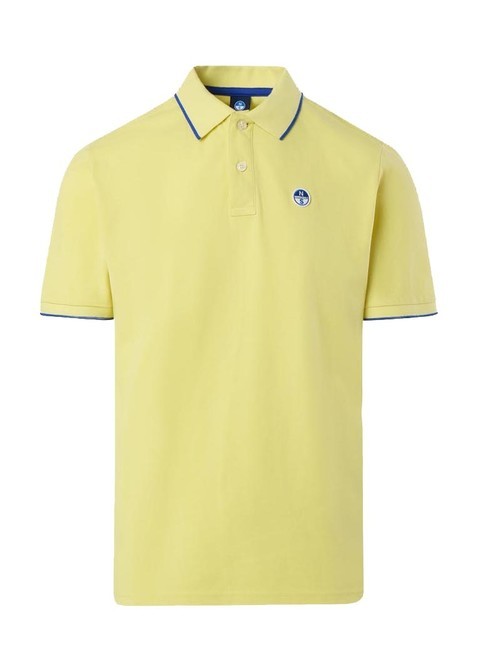 COLLAR STRIPED Short-sleeved cotton polo limelight - Polo shirt