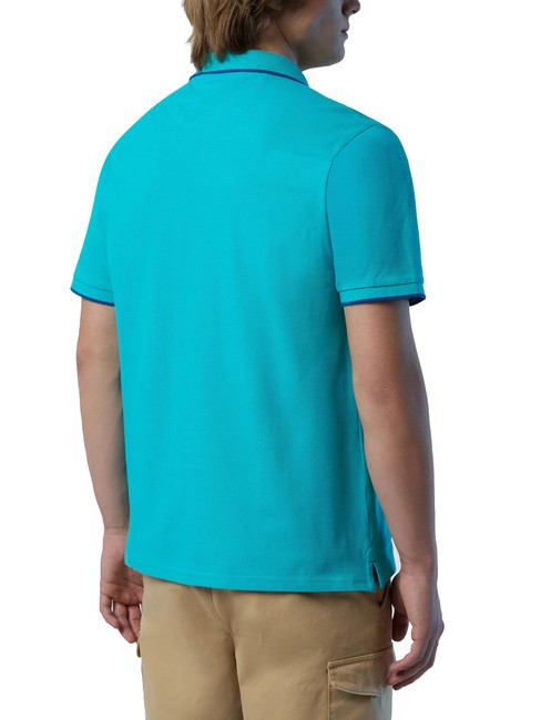 COLLAR STRIPED Short-sleeved cotton polo ceramic - Polo shirt