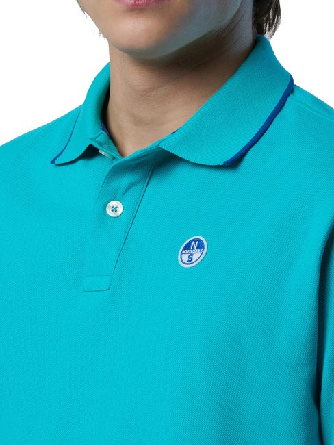 COLLAR STRIPED Short-sleeved cotton polo ceramic - Polo shirt