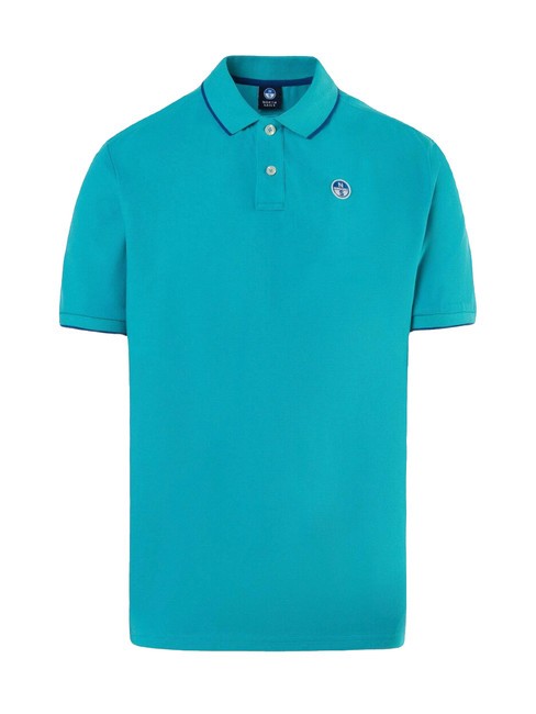 COLLAR STRIPED Short-sleeved cotton polo ceramic - Polo shirt