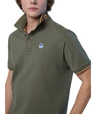 NORTH SAILS COLLAR STRIPED Short-sleeved cotton polo dusty olive - Polo shirt - 3